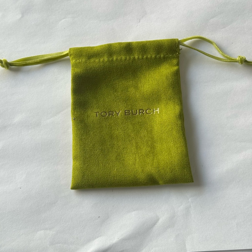 1 Tory Burch Lime Green Velvet Pouch